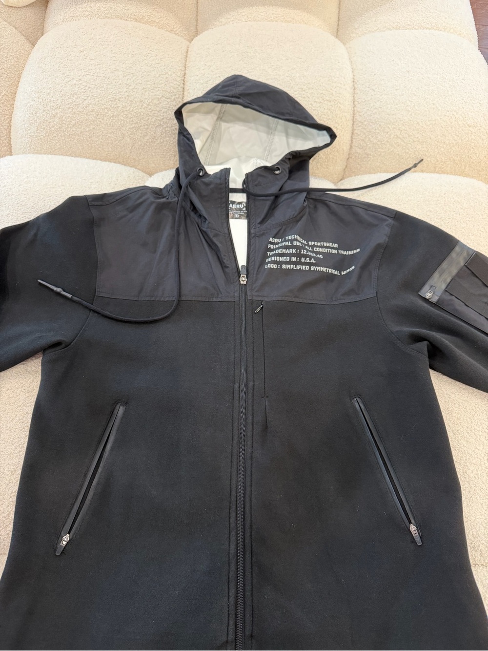 ASRV MensBlack Hooded Zip Jacket - Technical Fleece